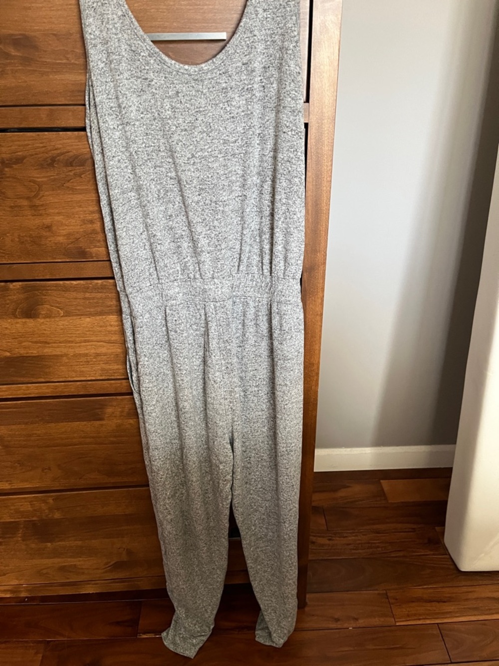 Gibson Heather Gray Sleeveless Henley Jumpsuit - Picture 5 of 5